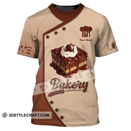 Unisex Shirt, Custom Name Baker Shirt, Bakery Shop T-Shirt, Bakery Chef Polo Long Sleeve style option 2
