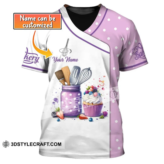 Unisex Shirt, Custom Name Baker Shirt, Bakery Shop Uniform, Bakery Chef Hoodie, Baking Lovers Gift style option 1