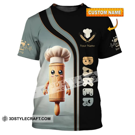 Unisex Shirt, Custom Name Baker Shirt, Bakery Shop Uniform style option 1