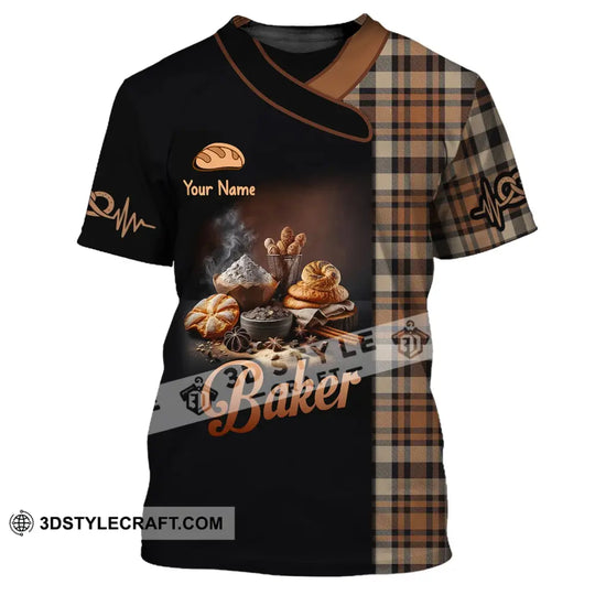 Unisex Shirt, Custom Name Baker Shirt, Baking Lovers Gift, Bakery Chef Shirt style option 2