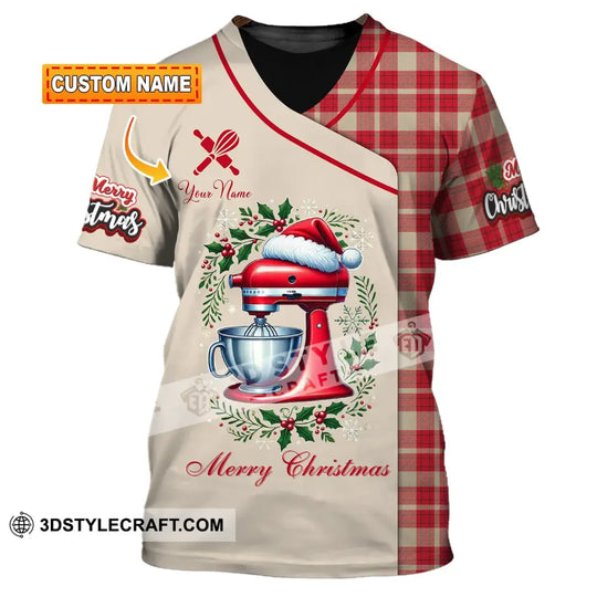 Unisex Shirt, Custom Name Baker Christmas Shirt, Christmas Polo Long Sleeve, Baker Christmas T-Shirt style option 1