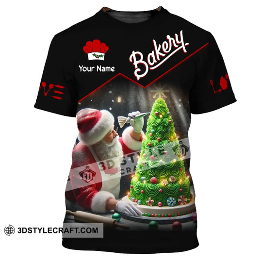 Unisex Shirt, Custom Name Baker Christmas Shirt, Christmas Polo Long Sleeve, Baker Christmas T-Shirt style option 2