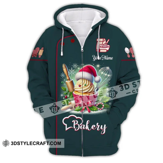 Unisex Shirt, Custom Name Baker Christmas Shirt, Christmas Polo Long Sleeve, Baker Christmas T-Shirt style option 3