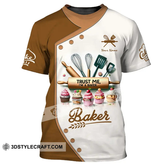 Unisex Shirt, Custom Name Bakery Shirt, Trust Me I'm A Baker, Bakery Shop T-Shirt, Bakery Chef Polo Long Sleeve style option 2