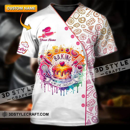 Unisex Shirt - Custom Name Shirt Baking Is My Love Language style option 1