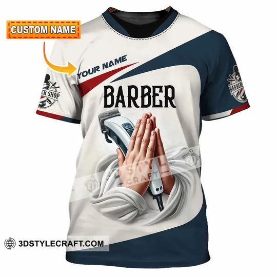 Unisex Shirt, Custom Name Barber Shirt, Barber Shop T-Shirt style option 1