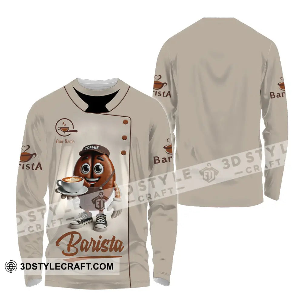 Unisex Shirt Custom Name Barista Gift Long Sleeve / S T-Shirt