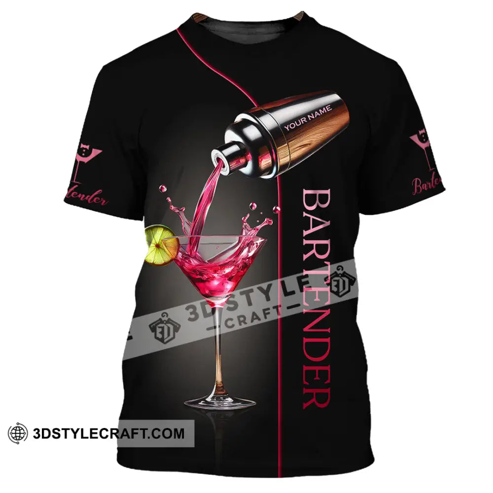 Unisex Shirt Custom Name Bartender Gift T-Shirt / S T-Shirt