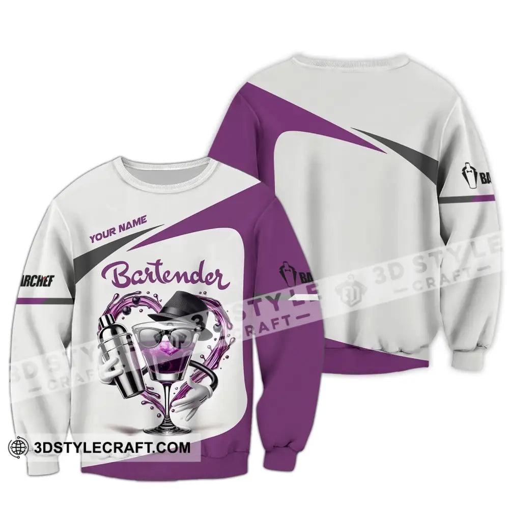 Unisex Shirt Custom Name Bartender Polo Long Sleeve Barista / S T-Shirt