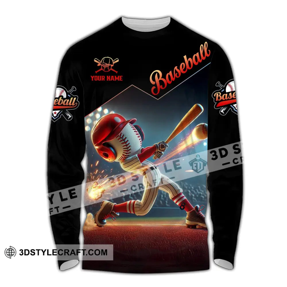 Unisex Shirt - Custom Name Baseball Long Sleeve / S T-Shirt