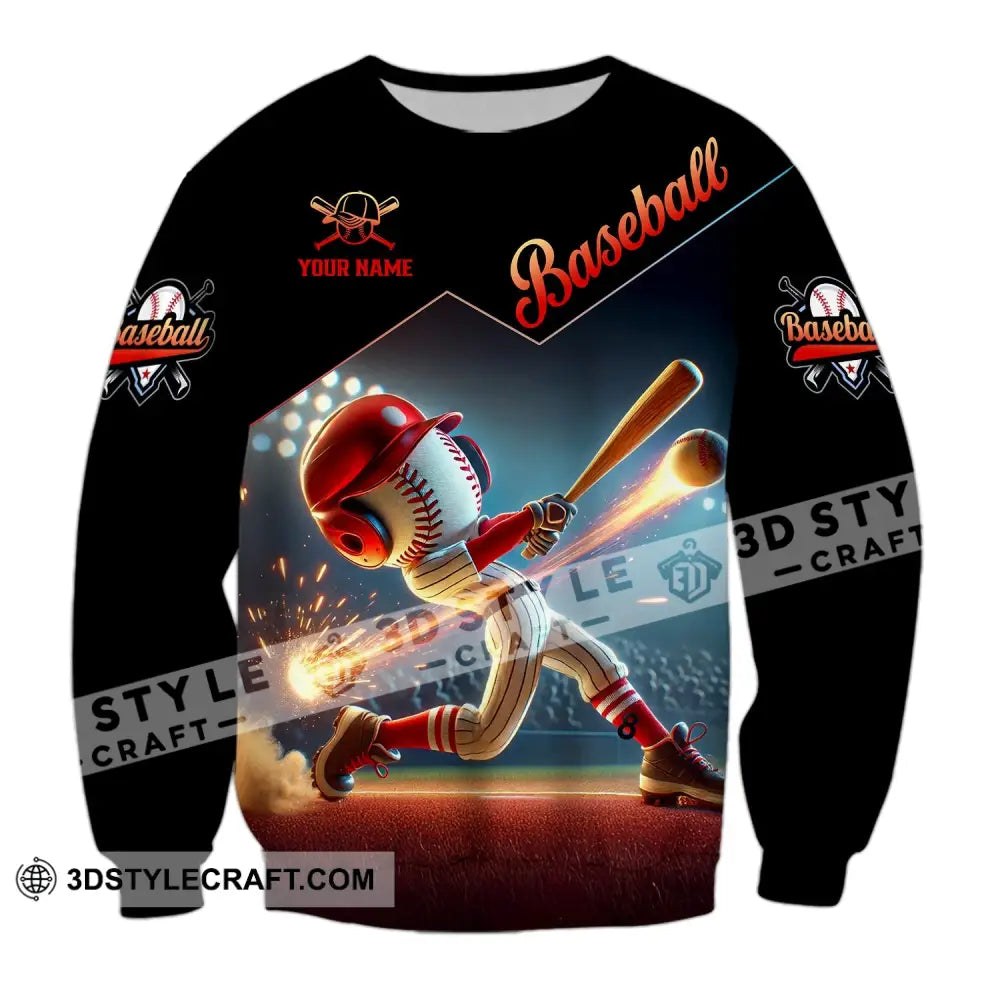 Unisex Shirt - Custom Name Baseball Long Sleeve / S T-Shirt