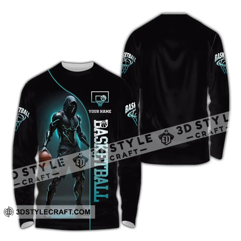 Unisex Shirt Custom Name Basketball Polo Long Sleeve Love T-Shirt / S T-Shirt