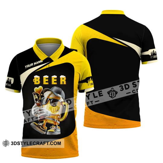 Unisex Shirt, Custom Name Beer Shirt, Beer Polo Long Sleeve Shirt style option 4