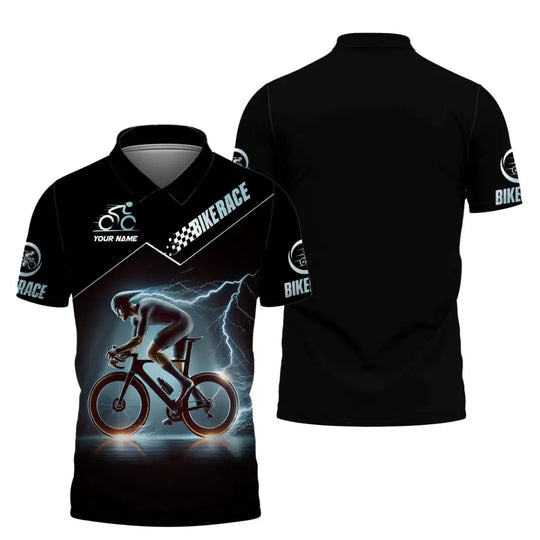 Unisex Shirt, Custom Name Bike Race Shirt  Shirt, Bike Race Polo Long Sleeve Shirt style option 4