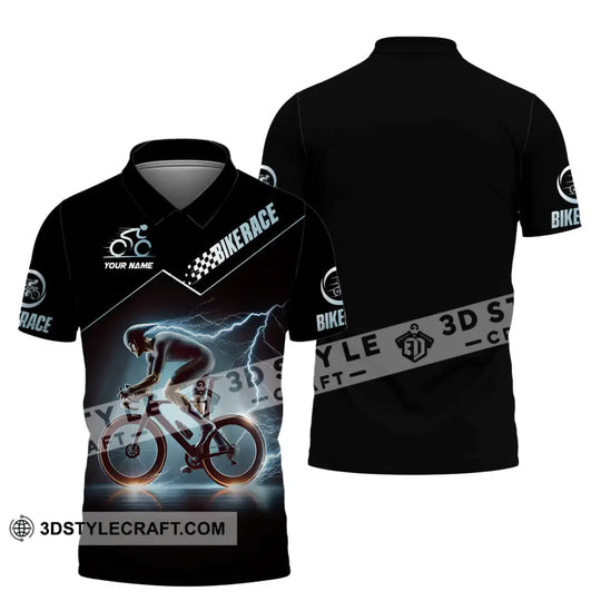 Unisex Shirt, Custom Name Bike Race Shirt  Shirt, Bike Race Polo Long Sleeve Shirt style option 4