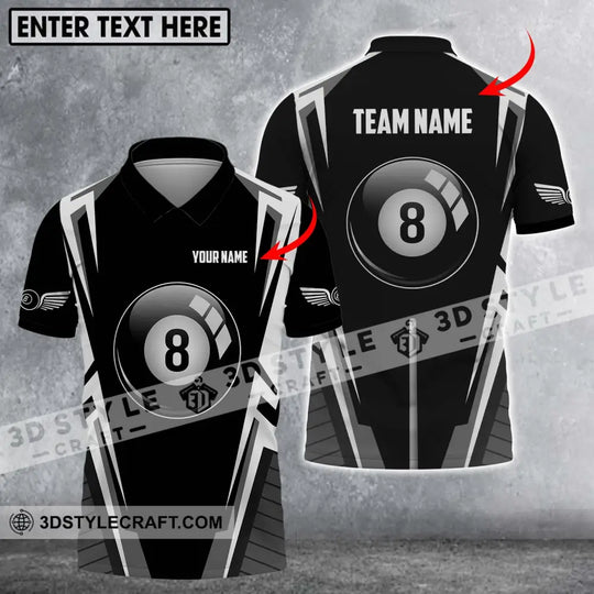 Unisex Shirt - Custom Name Shirt - Billiard Ball Black And White Shirt style option 1