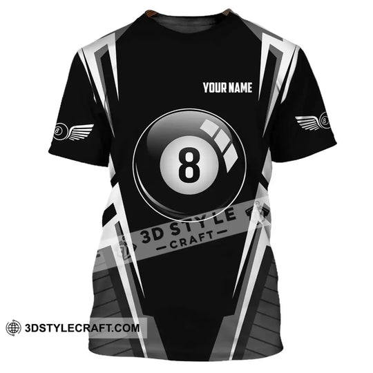 Unisex Shirt - Custom Name Shirt - Billiard Ball Black And White Shirt style option 2