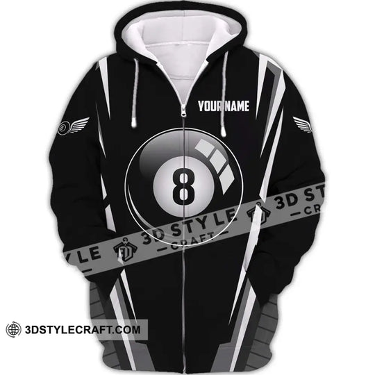 Unisex Shirt - Custom Name Shirt - Billiard Ball Black And White Shirt style option 4