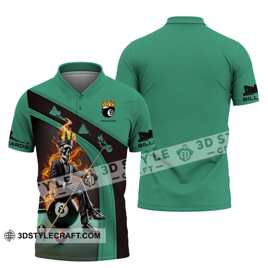 Unisex Shirt, Custom Name Billiard Shirt, Billiard Lover Polo Long Sleeve Shirt, Billiard Gift style option 4