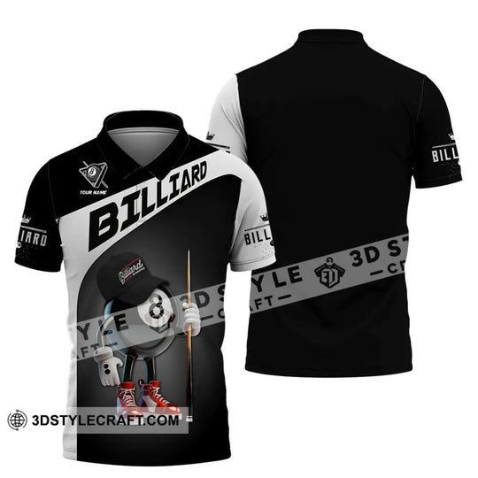 Unisex Shirt, Custom Name Billiard Shirt, Billiard Lover Polo Long Sleeve Shirt, Billiard Gift style option 4