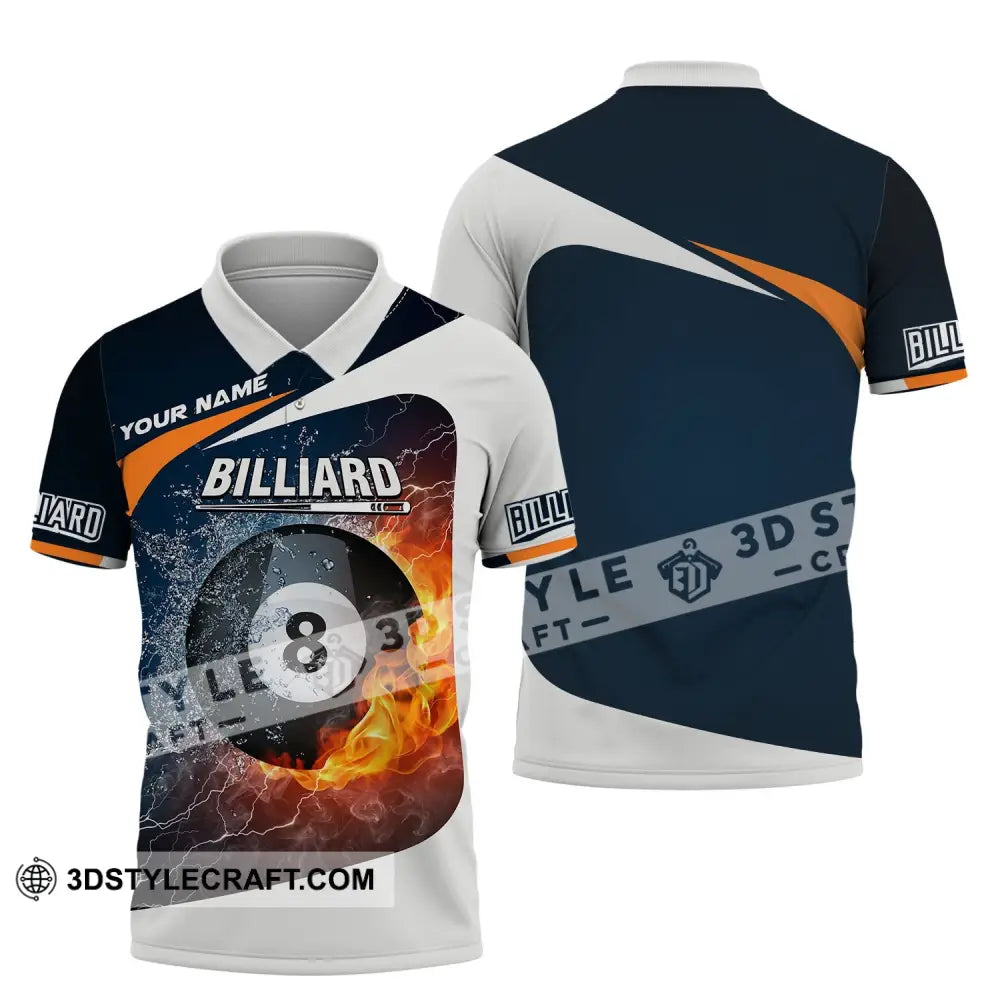 Unisex Shirt - Custom Name Billiards Balls Number 8 Polo / S T-Shirt