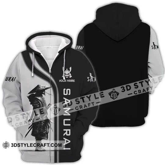 Unisex Shirt - Custom Name Black And Grey Samurai Shirt style option 4