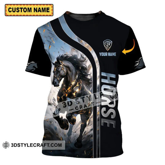 Unisex Shirt - Custom Name Shirt, Black Horse style option 1