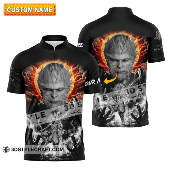 Unisex Shirt - Custom Name Black Myth Wukong Shirt Focus style option 1