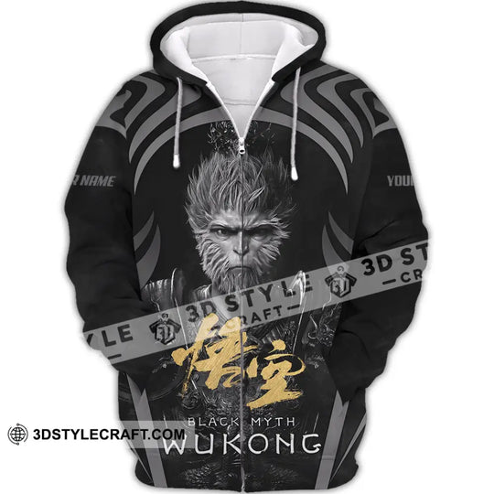 Unisex Shirt - Custom Name Black Myth Wukong Shirt Gold Text Black General style option 2