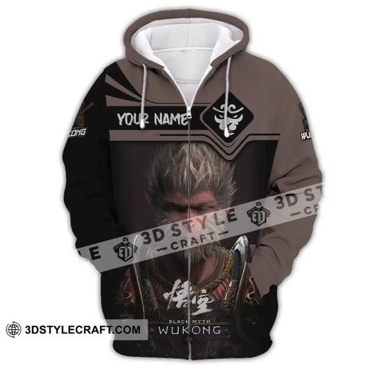 Unisex Shirt, Custom Name Black Myth Wukong Shirt, Black Myth Wukong Polo Long Sleeve, Gift for Game Lover style option 3