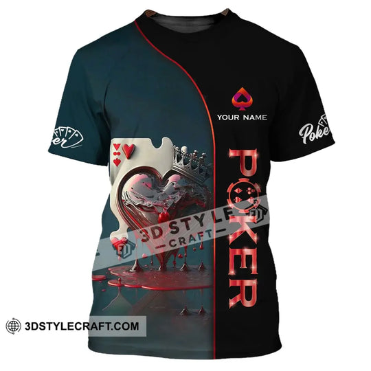 Unisex Shirt - Custom Name Shirt - Blood Heart Poker Shirt style option 2