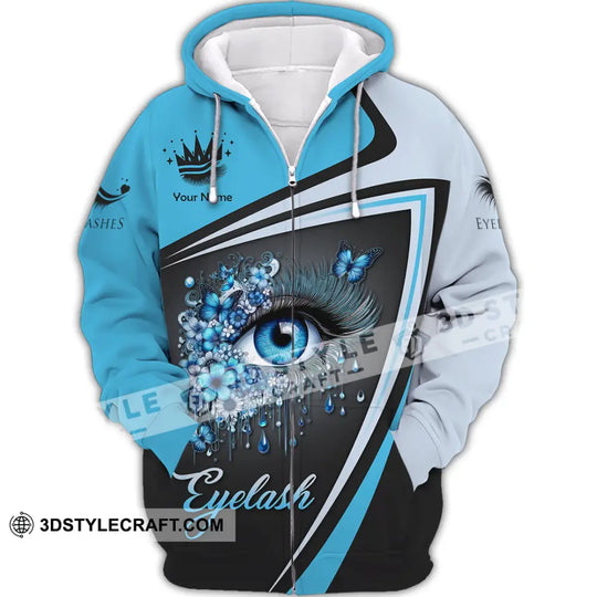 Unisex Shirt - Custom Name Blue Eyelash Shirt style option 2