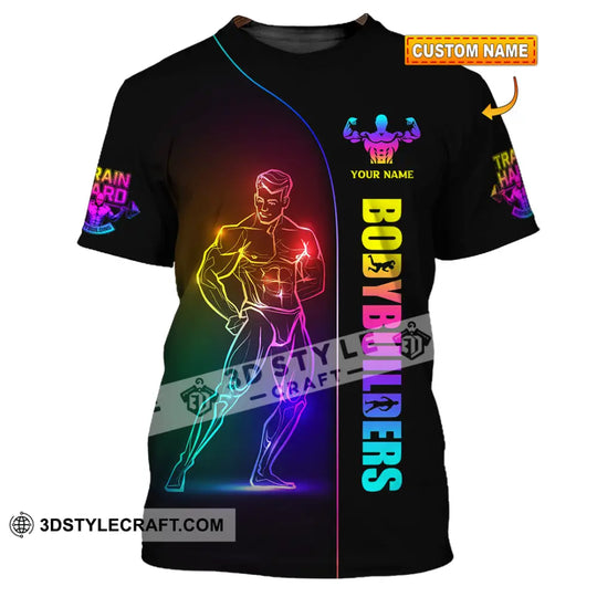 Unisex Shirt, Custom Name Body Builder Shirt, Work Out Long Sleeve, Gym T-Shirt style option 1