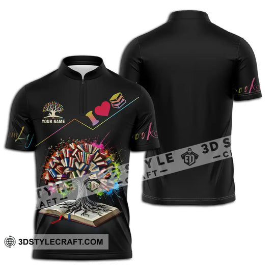 Unisex Shirt - Custom Name Shirt Book Tree style option 3
