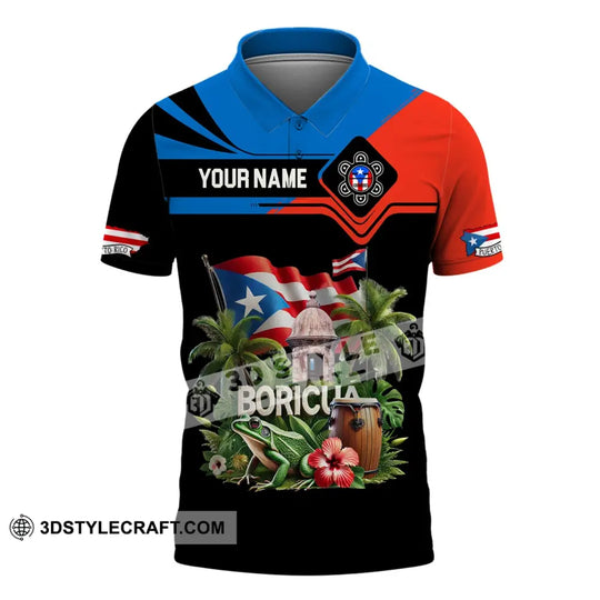 Unisex Shirt, Custom Name Boricua Shirt, Boricua Polo Long Sleeve, Boricua Gift style option 4