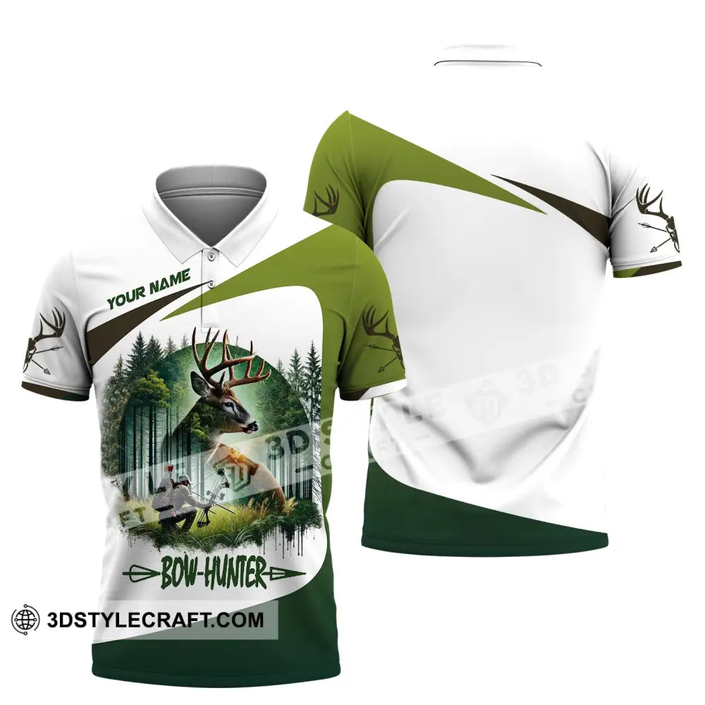 Unisex Shirt Custom Name Bow Hunter Hoodie Polo Long Sleeve / S T-Shirt