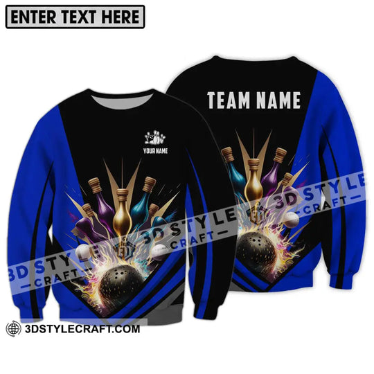 Unisex Shirt - Custom Name Bowling Lover Shirt, Color Pins Bowling style option 4