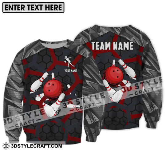 Unisex Shirt - Custom Name Bowling Lover Shirt, Red Ball style option 4