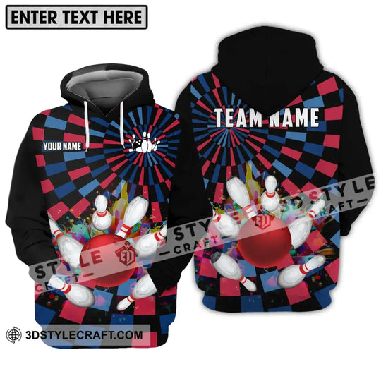 Unisex Shirt - Custom Name Bowling Lover Shirt, Retro Bowling style option 3