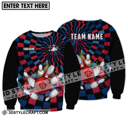 Unisex Shirt - Custom Name Bowling Lover Shirt, Retro Bowling style option 4