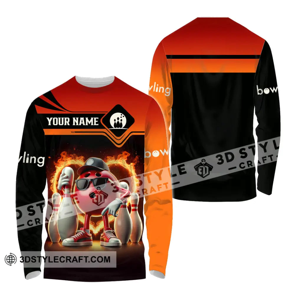 Unisex Shirt Custom Name Bowling Polo Long Sleeve / S T-Shirt