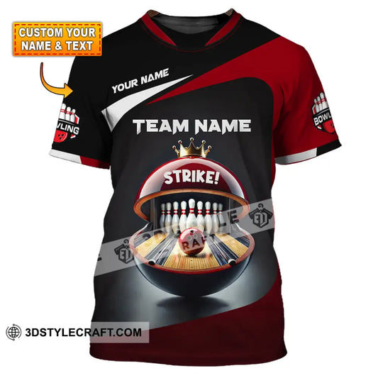 Unisex Shirt Custom Name Bowling Polo Long Sleeve T-Shirt T-Shirt