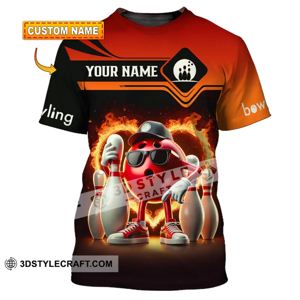 Unisex Shirt Custom Name Bowling Polo Long Sleeve T-Shirt