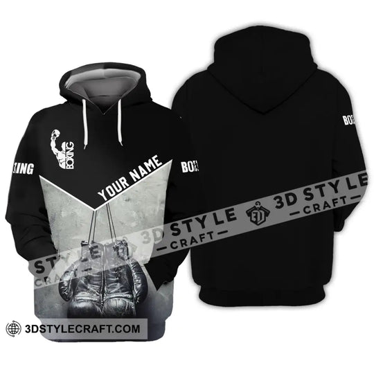Unisex Shirt - Custom Name Shirt - Boxing Black And White Shirt style option 3