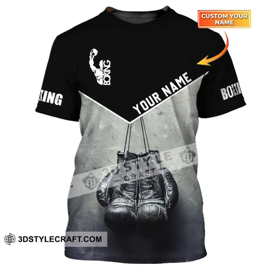 Unisex Shirt - Custom Name Shirt - Boxing Black And White Shirt style option 1