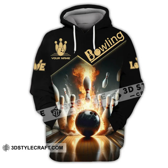Unisex Shirt - Custom Name Boxing, Fire Bowling Ball Shirt For Bowling Lover style option 3