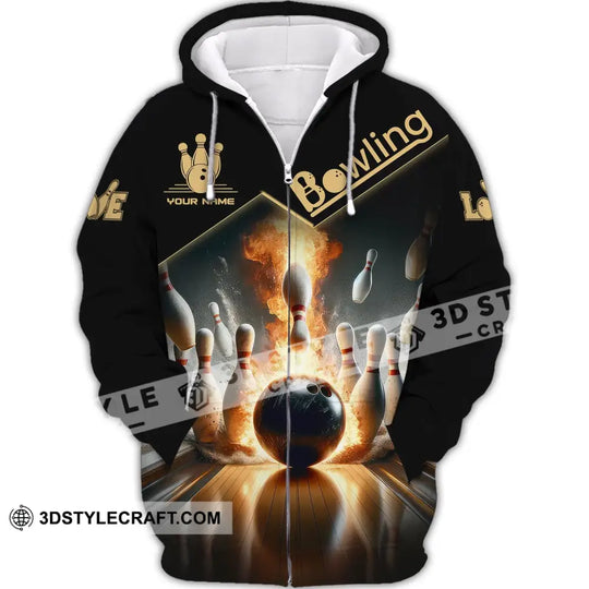 Unisex Shirt - Custom Name Boxing, Fire Bowling Ball Shirt For Bowling Lover style option 4