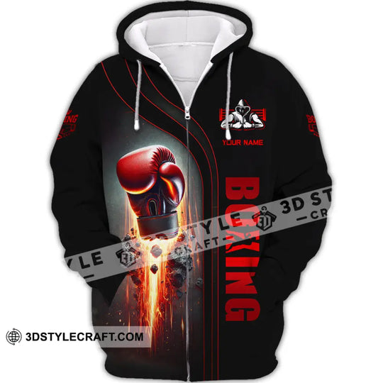 Unisex Shirt, Custom Name Boxing Shirt, Boxing Lover Polo Long Sleeve Shirt, Boxing Gift style option 3