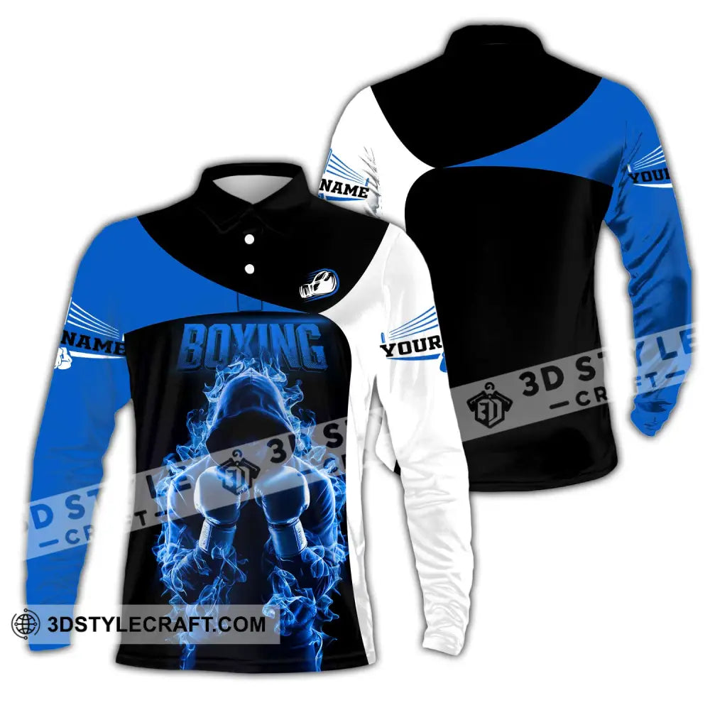 Unisex Shirt Custom Name Boxing Lover T-Shirt Gift Long Sleeve Polo / S T-Shirt