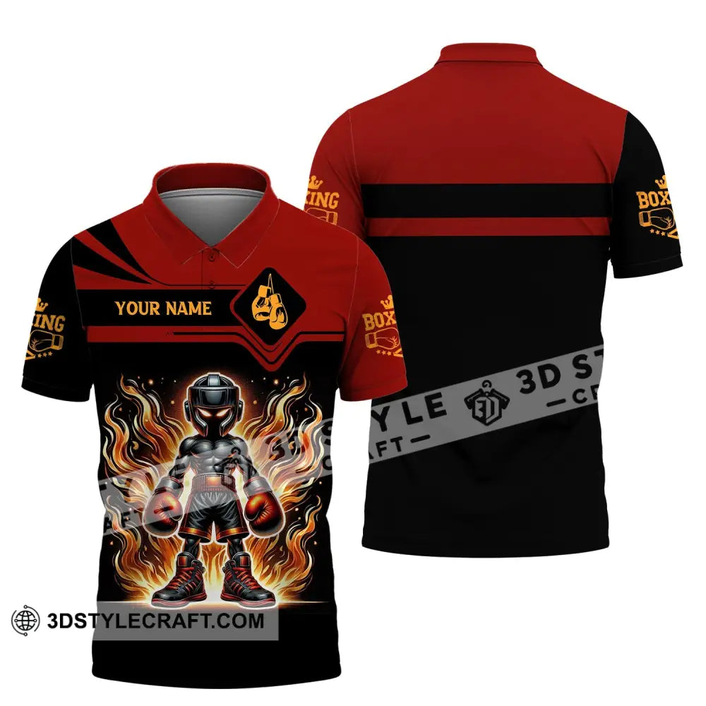 Unisex Shirt Custom Name Boxing Lover T-Shirt Gift Polo / S T-Shirt